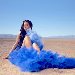 Versatile Blue Dress/ Train